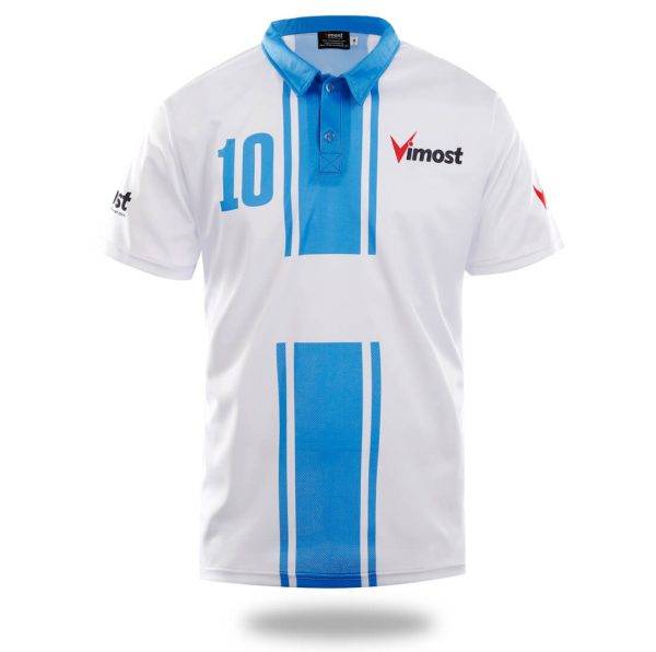 Custom White Blue Soccer Jersey